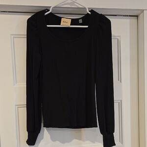 Elie Tahari Women's Black Long Sleeve Top